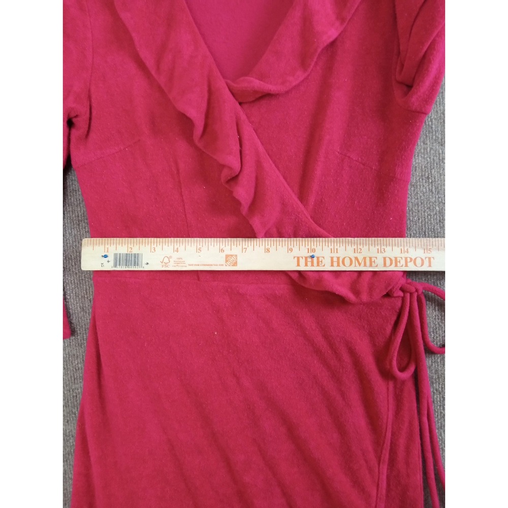 Victoria's Secret Angels Red Terry Cloth Ruffle Wrap Robe Bell Sleeve S/M - Picture 5 of 7